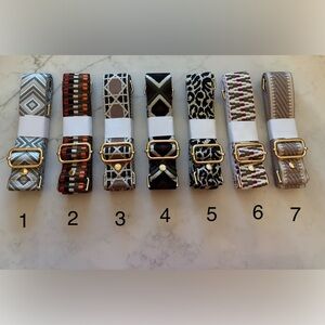 Pom Pom London black purse bag guitar style straps 1.5” gold hardware NEW